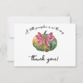 カボチャ弓の秋の赤ちゃんシャワー – サンキューカード (正面)