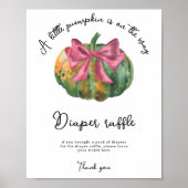 カボチャ弓の赤ちゃんシャワーおむつラッフルゲーム ポスター (正面)