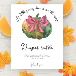 カボチャ弓の赤ちゃんシャワーおむつラッフルゲーム ポスター