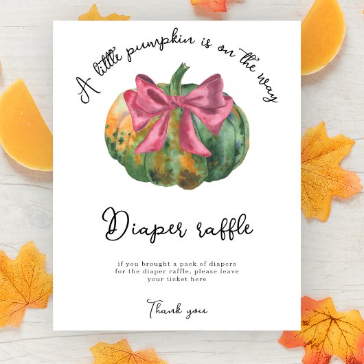カボチャ弓の赤ちゃんシャワーおむつラッフルゲーム ポスター