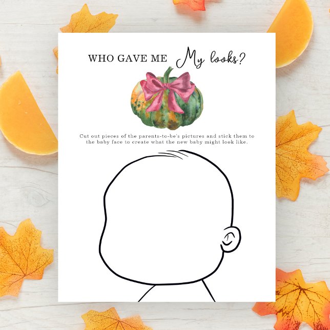 カボチャ弓の赤ちゃん与えシャワー誰が私のルックス？ (クリエイターアップロード済み)