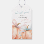 カボチャ弓ピンクブルージェンダーリビール ギフトタグ (正面)