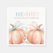 カボチャ弓ピンクブルージェンダーリビール スタンダードカクテルナプキン (正面)