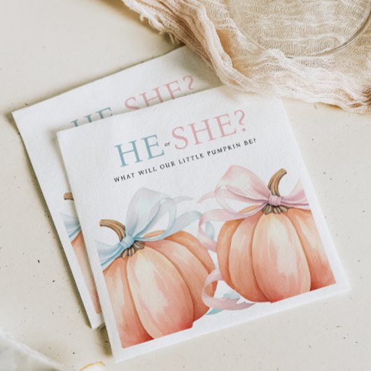 カボチャ弓ピンクブルージェンダーリビール スタンダードカクテルナプキン