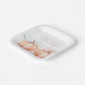 カボチャ弓ピンクブルージェンダーリビール ペーパープレート (傾斜あり)