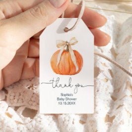 カボチャ弓ベビーシャワーありがとうラベル ギフトタグ