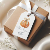 カボチャ弓ベビーシャワーありがとうラベル ギフトタグ