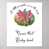 カボチャ弓ベビーシャワーそのベビー食品の名前 ポスター (正面)
