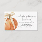 カボチャ弓表示赤ちゃんシャワー囲いカード エンクロージャーカード (正面)