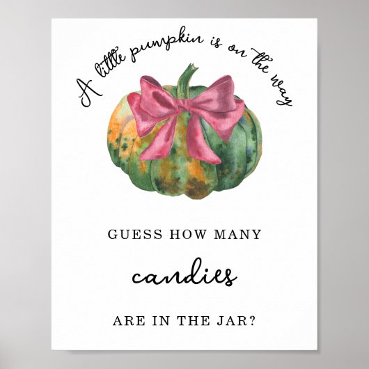 カボチャ弓 – 瓶の中にキャンディーの数 ポスター (正面)