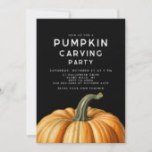 カボチャ彫りのハローウィンパーティ 招待状 (正面)
