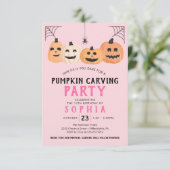 カボチャ彫り誕生日パーティハロウィーンの招待 招待状 (スタンド正面)