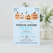 カボチャ彫り誕生日パーティハロウィーン 招待状 (スタンド正面)