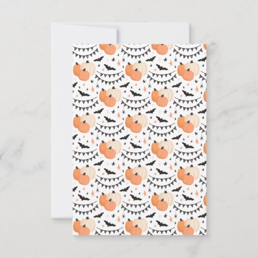 カボチャ彫り誕生日パーティハロウィーン 招待状 (裏面)