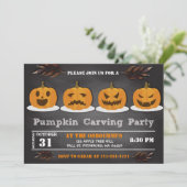 カボチャ彫刻ハロウィーンかわいいスプクトカキュラパーティー 招待状 (スタンド正面)