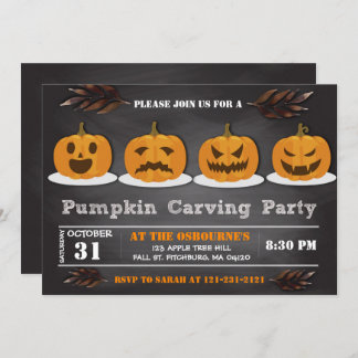 カボチャ彫刻ハロウィーンかわいいスプクトカキュラパーティー 招待状