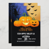カボチャ彫刻ハローウィンパーティディスコ 招待状 (正面/裏面)
