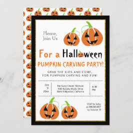 カボチャ彫刻ハローウィンパーティ 招待状