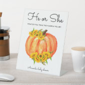 カボチャ彼または彼女が性別を明かす 台座サイン (インサイチュ)