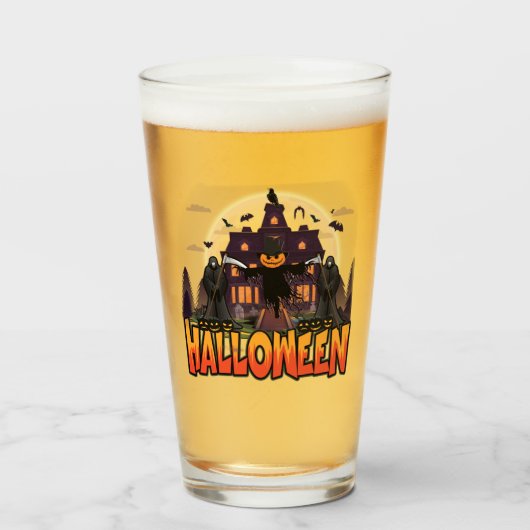 カボチャ怖いハウスハロウィーン タンブラーグラス (ドリンク正面)