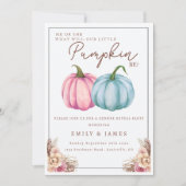 カボチャ性別が自分または彼女の少年または女の子を明らかにする 招待状 (正面)