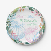 カボチャ性別の表示パーティー ペーパープレート (正面)