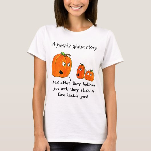 カボチャ怪談のハロウィンのティー Tシャツ (正面)