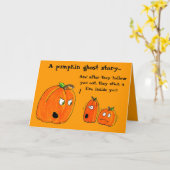 カボチャ怪談のハロウィンの挨拶状 カード (黄色い花)