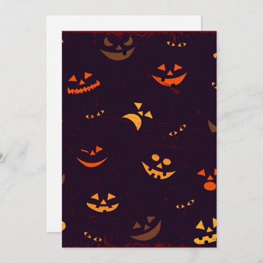 カボチャ悪魔顔のシームレスなパターン背景 シーズンカード (正面/裏面)