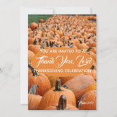 カボチャ感謝祭ありがとう主お祝い 招待状 (正面)