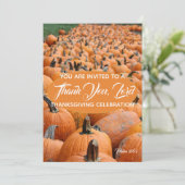 カボチャ感謝祭ありがとう主お祝い 招待状 (スタンド正面)