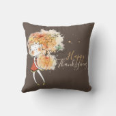 カボチャ感謝祭のジンジャーガール クッション (裏面)