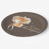 カボチャ感謝祭のジンジャーガール ペーパープレート (アングル)