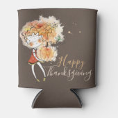 カボチャ感謝祭のジンジャーガール 缶クーラー (正面)