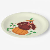 カボチャ感謝祭のトルコ ペーパープレート (アングル)