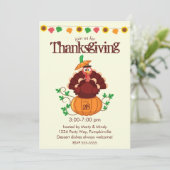 カボチャ感謝祭のトルコ 招待状 (スタンド正面)