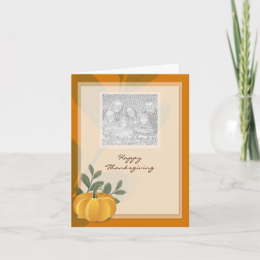 カボチャ感謝祭の日のグリーティングカード シーズンカード (正面)