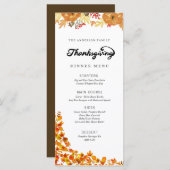 カボチャ感謝祭ディナーメニュー メニュー (正面/裏面)