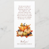 カボチャ感謝祭ディナー メニュー (裏面)