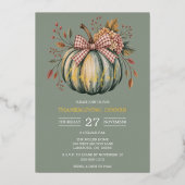 カボチャ感謝祭ディナー 箔招待状 (正面)