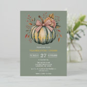 カボチャ感謝祭ディナー 箔招待状 (立ち正面)