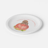 カボチャ感謝祭デザート付きリス ペーパープレート (アングル)