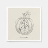 カボチャ感謝祭素朴ナプキンを集めよう スタンダードカクテルナプキン (正面)