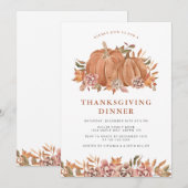 カボチャ感謝祭 招待状 (正面/裏面)