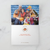 カボチャ感謝賛美家族の写真 カード (内部)
