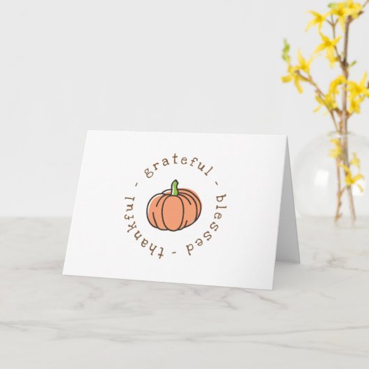 カボチャ感謝賛美家族の写真 カード (黄色い花)