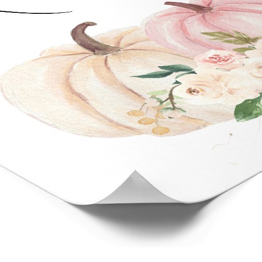 カボチャ推測キスの赤ちゃんシャワーゲーム ポスター (角)