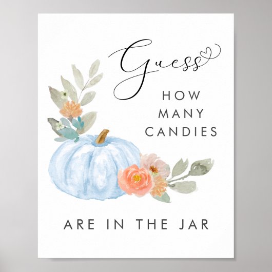 カボチャ推測キャンディスボーイシャワーゲームの数 ポスター (正面)