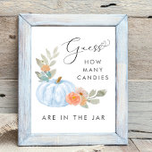 カボチャ推測キャンディスボーイシャワーゲームの数 ポスター