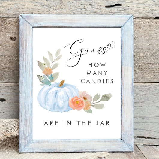 カボチャ推測キャンディスボーイシャワーゲームの数 ポスター